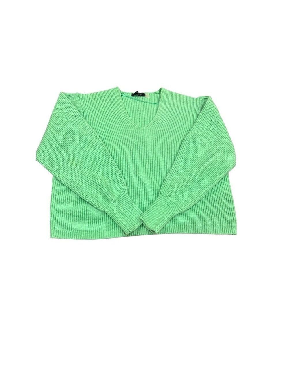 TAHARI LIMON GREEN Cropped knit sweater size M